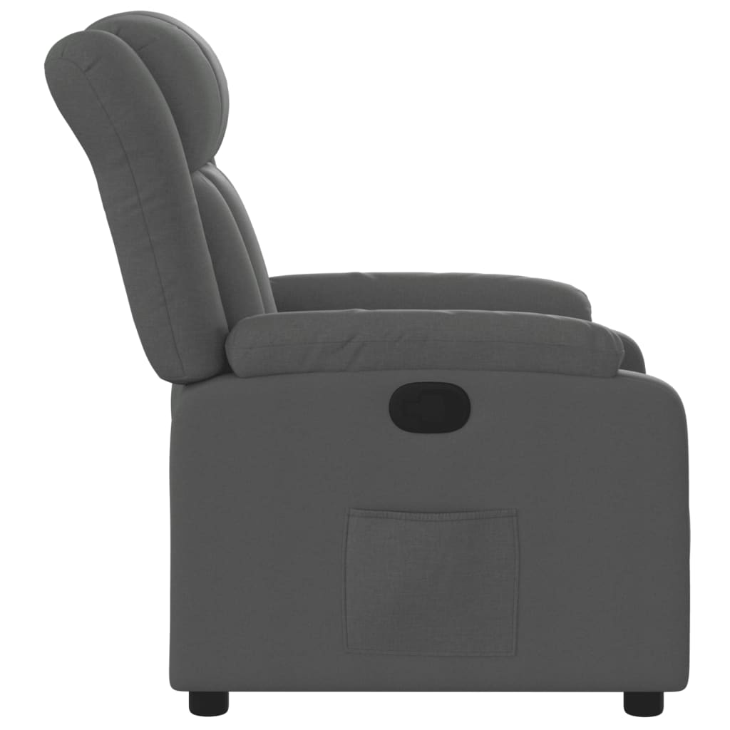 Recliner Chair Dark Grey Fabric