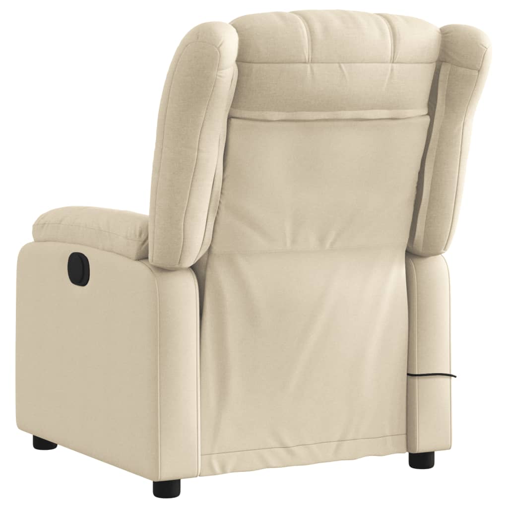 Massage Recliner Chair Cream Fabric