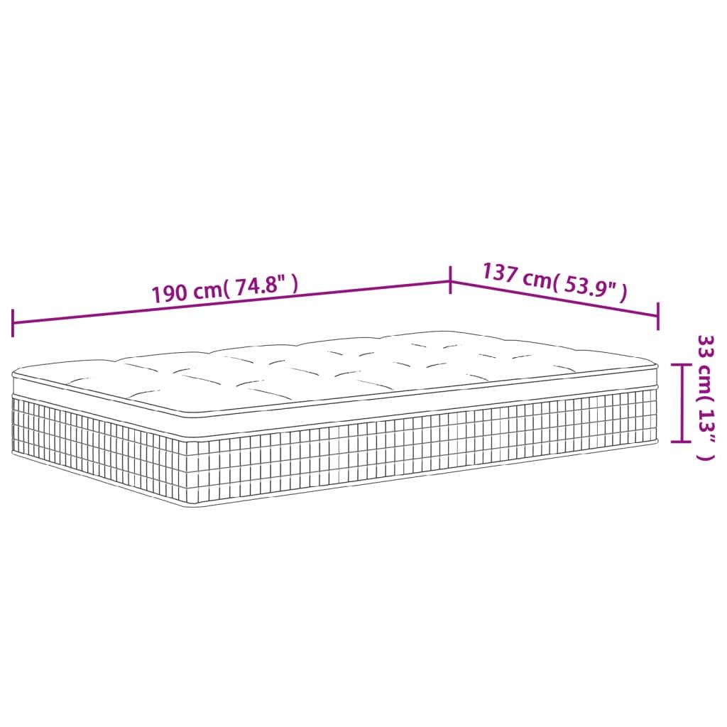 Pocket Spring Mattress Medium Plus 137x190 cm Double Size