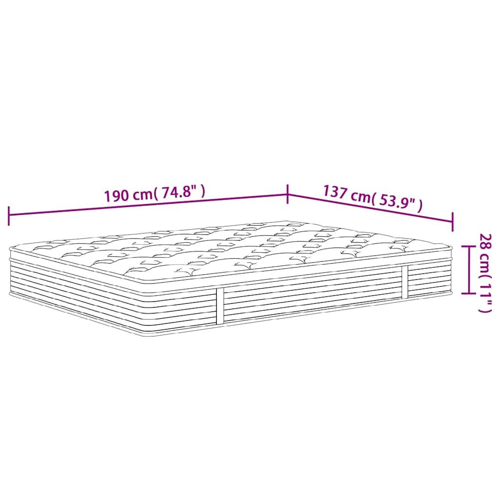 Pocket Spring Mattress Medium 137x190 cm Double Size