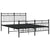 Metal Bed Frame without Mattress with Footboard Black 135x190 cm