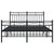 Metal Bed Frame without Mattress with Footboard Black 135x190 cm