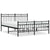 Metal Bed Frame without Mattress with Footboard Black 150x200 cm