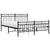 Metal Bed Frame without Mattress with Footboard Black 150x200 cm