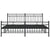 Metal Bed Frame without Mattress with Footboard Black 183x203 cm King