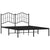 Metal Bed Frame without Mattress with Headboard Black 150x200 cm