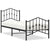 Metal Bed Frame without Mattress with Footboard Black 90x190 cm