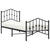 Metal Bed Frame without Mattress with Footboard Black 90x190 cm