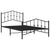 Metal Bed Frame without Mattress with Footboard Black 107x203 cm King Single