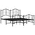 Metal Bed Frame without Mattress with Footboard Black 135x190 cm