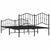 Metal Bed Frame without Mattress with Footboard Black 135x190 cm