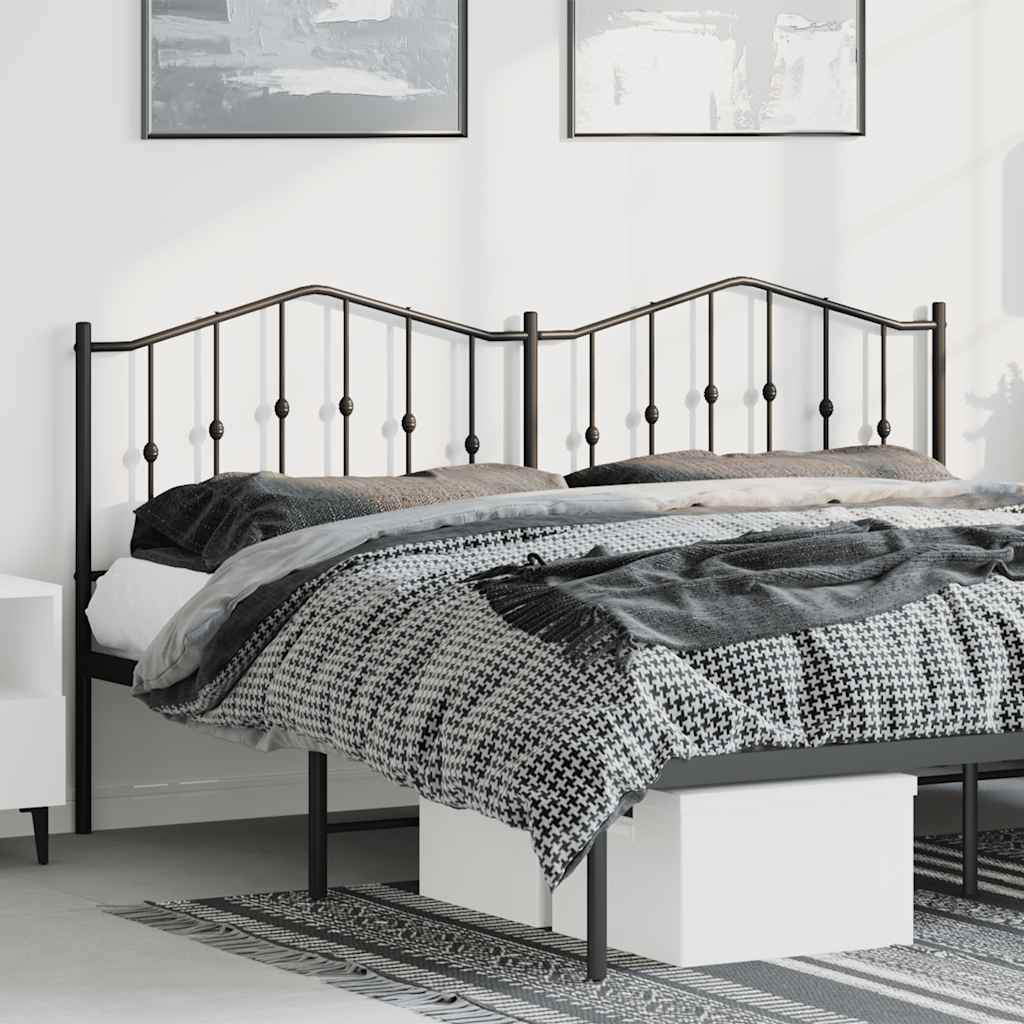Metal Replace Headboard Black 180 cm
