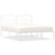Metal Bed Frame without Mattress with Headboard White 135x190 cm