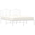 Metal Bed Frame without Mattress with Headboard White 150x200 cm