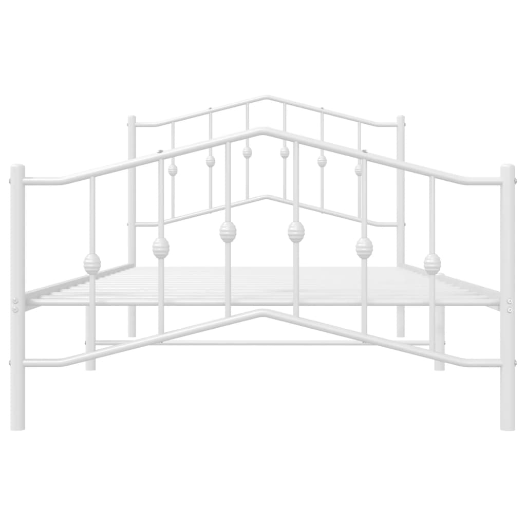 Metal Bed Frame without Mattress with Footboard White 107x203 cm King Single