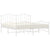 Metal Bed Frame without Mattress with Footboard White 183x203 cm King