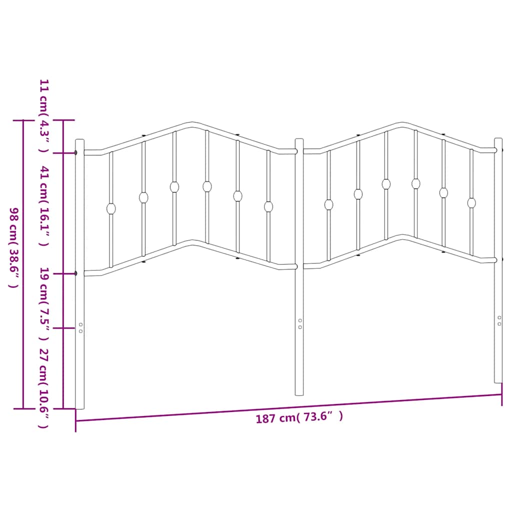 Metal Replace Headboard White 180 cm