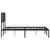 Metal Bed Frame without Mattress with Headboard Black 135x190 cm
