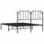 Metal Bed Frame without Mattress with Headboard Black 150x200 cm