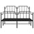 Metal Bed Frame without Mattress with Footboard Black 135x190 cm