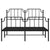 Metal Bed Frame without Mattress with Footboard Black 150x200 cm