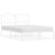 Metal Bed Frame without Mattress with Headboard White 150x200 cm