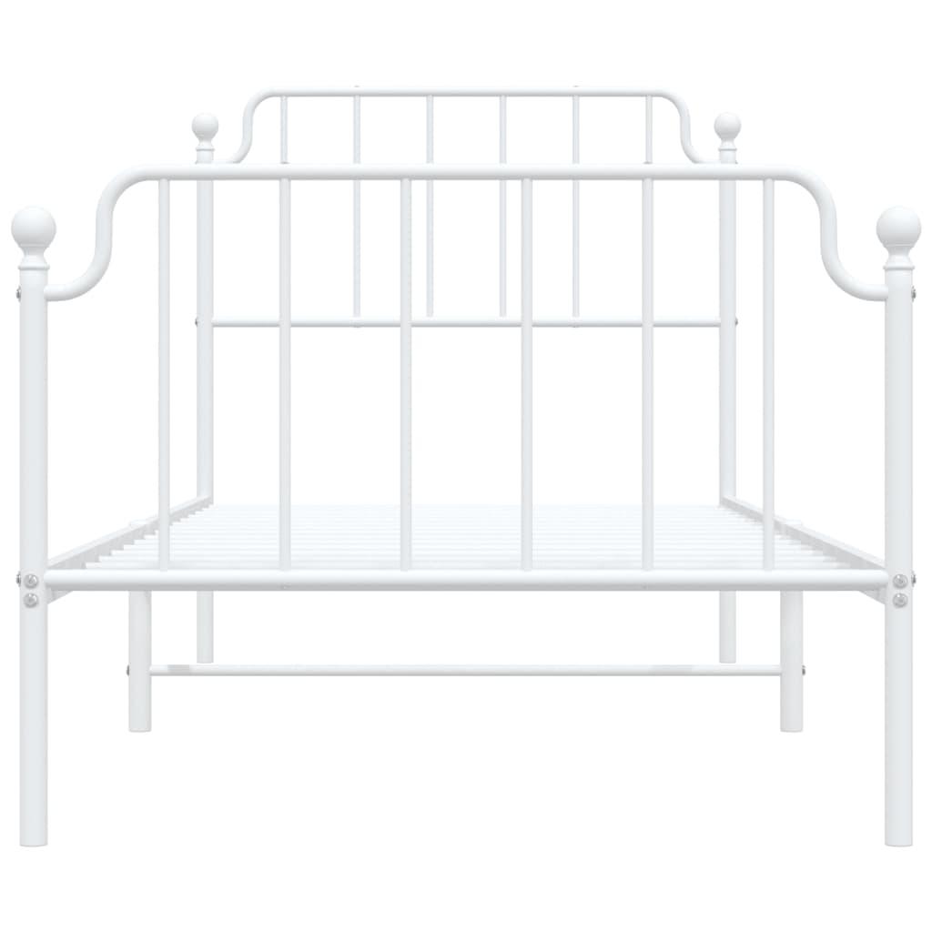 Metal Bed Frame without Mattress with Footboard White 90x190 cm