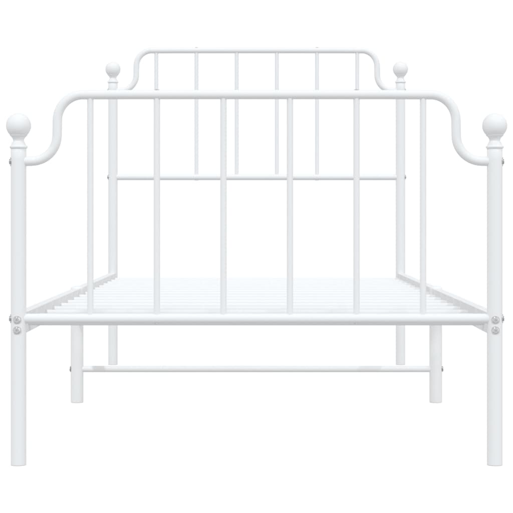 Metal Bed Frame without Mattress with Footboard White 90x190 cm