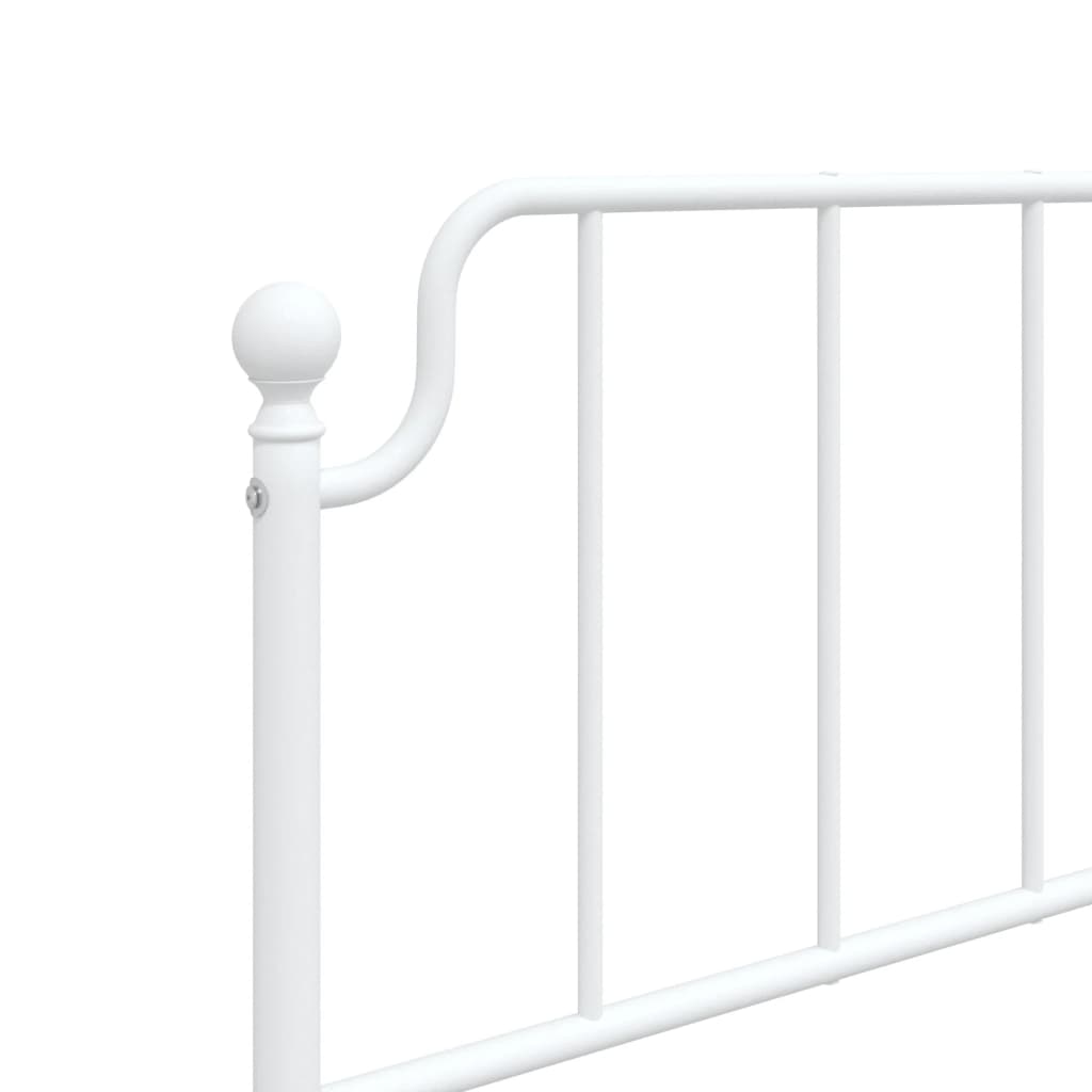 Metal Bed Frame without Mattress with Footboard White 90x190 cm