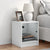 Bedside Cabinet with Glass Door White 35x37x42 cm