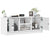 TV Cabinet with Glass Doors White 102x37x42 cm