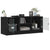 TV Cabinet with Glass Doors Black 102x37x42 cm