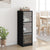 Highboard with Glass Doors Black 35x37x109 cm