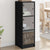 Highboard with Glass Doors Black 35x37x109 cm