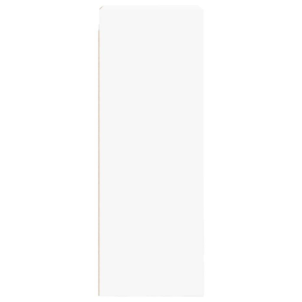Wall Cabinet with Glass Doors White 35x37x100 cm