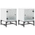 Bedside Cabinets with Glass Doors 2 pcs White 35x37x50 cm