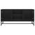 TV Cabinet with Glass Doors Black 102x37x50 cm