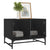 Coffee Table with Glass Doors Black 68.5x50x50 cm