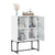 Side Cabinet with Glass Doors White 69x37x100 cm