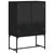 Side Cabinet with Glass Doors Black 69x37x100 cm