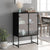 Side Cabinet with Glass Doors Black 69x37x100 cm