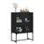 Side Cabinet with Glass Doors Black 69x37x100 cm