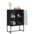 Side Cabinet with Glass Doors Black 69x37x100 cm