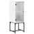 Side Cabinet with Glass Doors White 35x37x100 cm