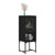 Side Cabinet with Glass Doors Black 35x37x100 cm