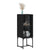 Side Cabinet with Glass Doors Black 35x37x100 cm