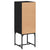 Side Cabinet with Glass Doors Black 35x37x100 cm