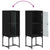 Side Cabinet with Glass Doors Black 35x37x100 cm