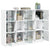 Bookcase with Doors White 136x37x109 cm Engineered Wood