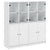 Bookcase with Doors White 136x37x142 cm Engineered Wood